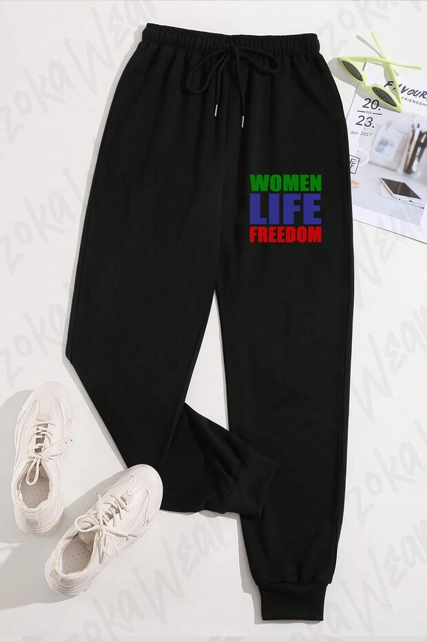 Unisex Women Life Freedom Printed Sweatpants