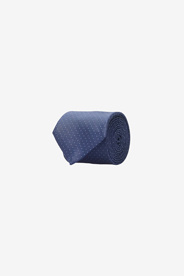 Men's Navy Blue Patterned Tie - 1
