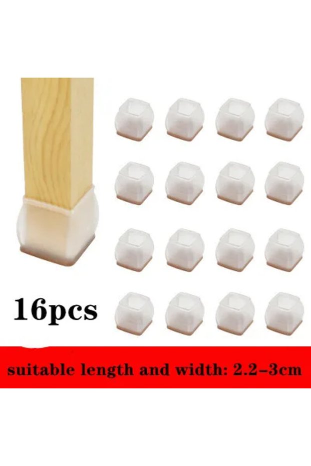 Square S New 16PCS Chair Leg Floor Protectors with Thick Wrap Felt Pads Silicone Furniture Leg Cover