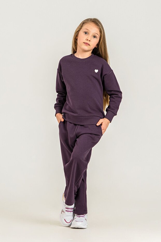 Girl's Sweet and Chic Purple Tracksuit Set Rp3921-C-V3