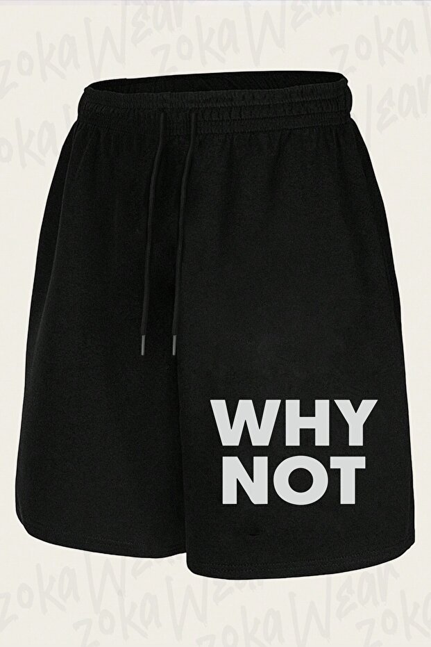 شورت مطبوع بتصميم Why Not للجنسين