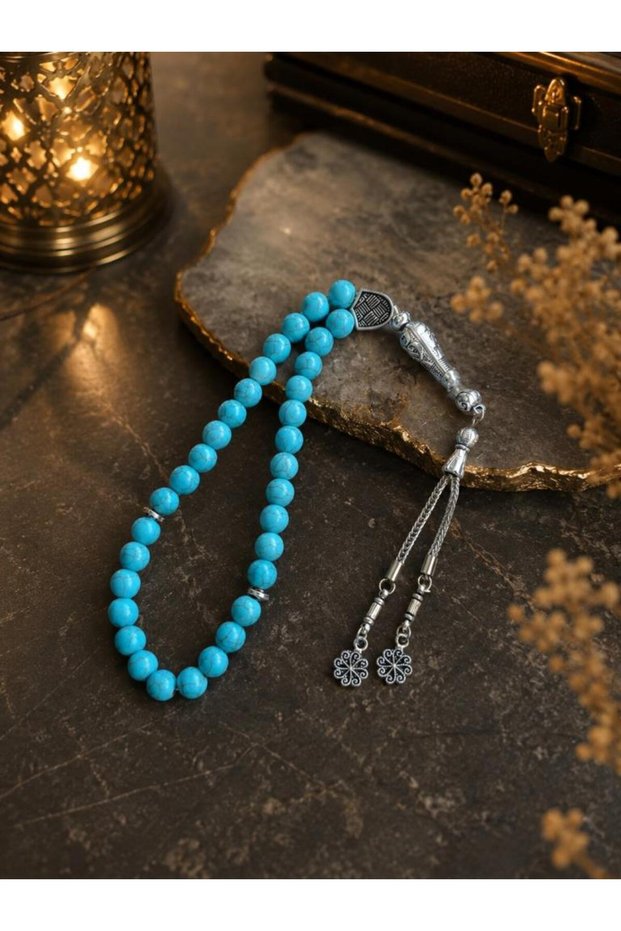 08 mm Turquoise Natural Stone Prayer Beads |   33-Piece Turquoise Stone Men's Rosary |   Special Design |   Daily Use and Gift Giving