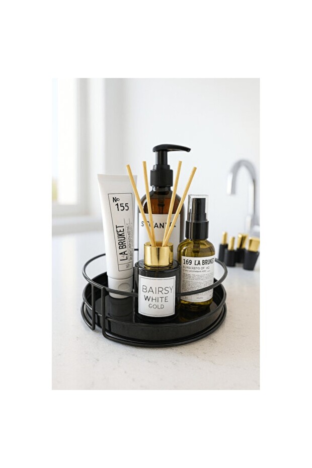 Black Single Layer Multi-Purpose Cosmetic and Jewelry Organizer