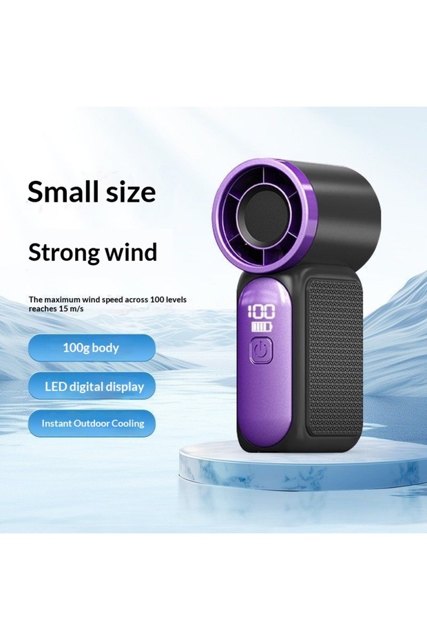 PURPLE Portable Convenient Creative Small Fan Pocket Hand-held Fan Lightweight Air Coolers Travel Ca