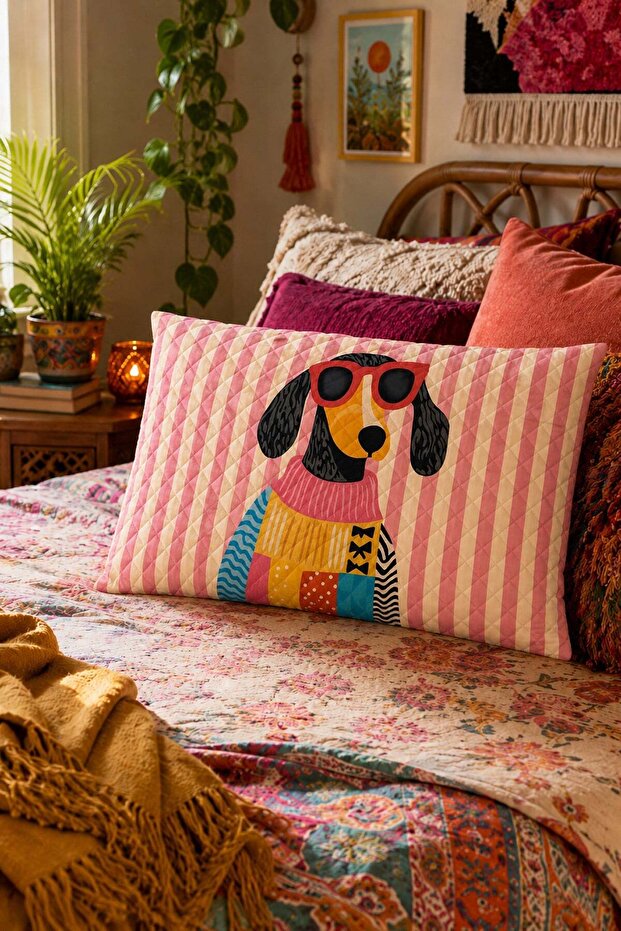 غطاء وسادة مبطن مزخرف 50x70 سم 6ETD2