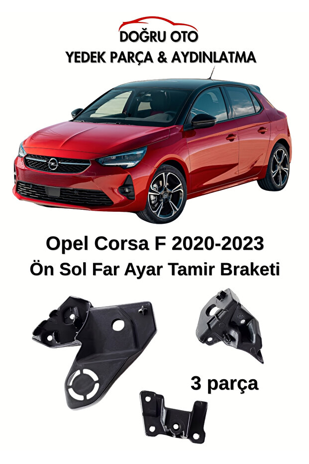 Connection Repair Adjustment Set for Opel Corsa F Front Left Headlight - Bracket