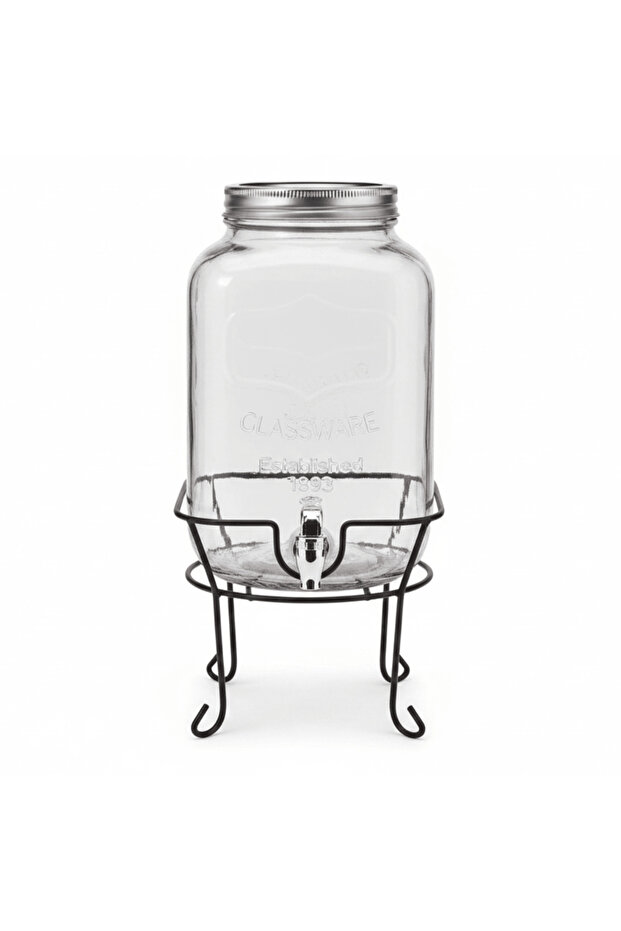 8-Litre Glass Beverage Dispenser with Stand & Tap