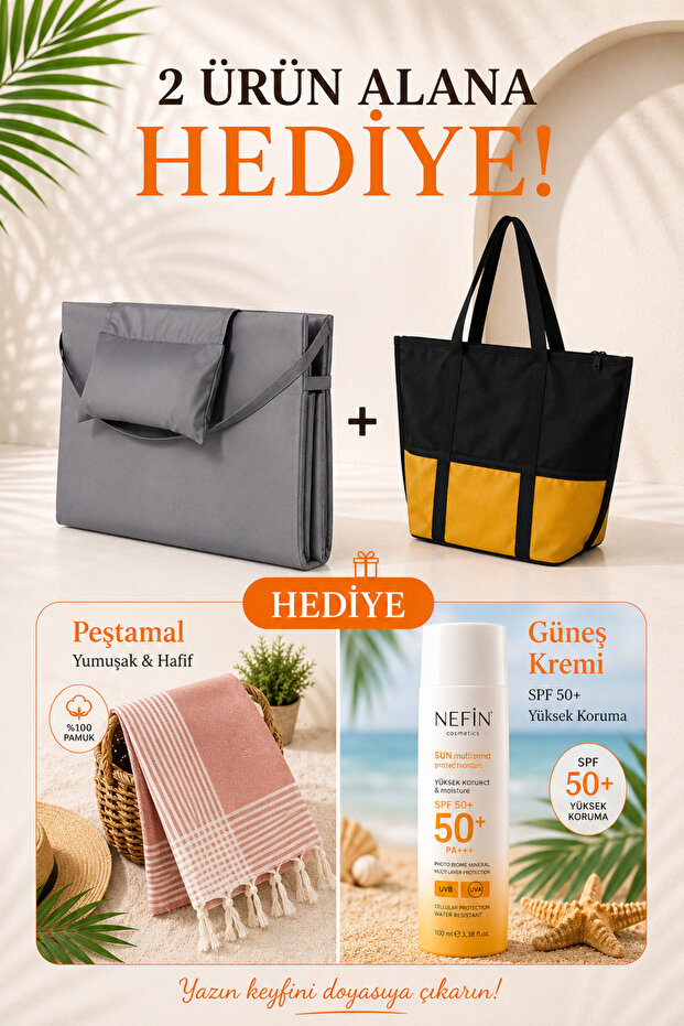 Beach Sunbed Cushion-Beach Bag (with Nefin Sunscreen and Peshtamal Gift)