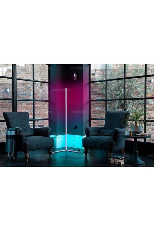 Remote Control RGB LED Corner Floor Lamp Pink/Blue