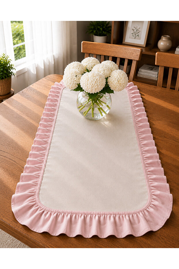 Frequent Ruffles Premium Linen Runner 40X110