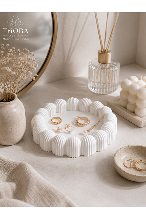 Bloom Ring & Jewelry Organizer | 3D Printing Decorative Jewelry Stand | Modern Minimalism | 12 cm X 2.5 cm