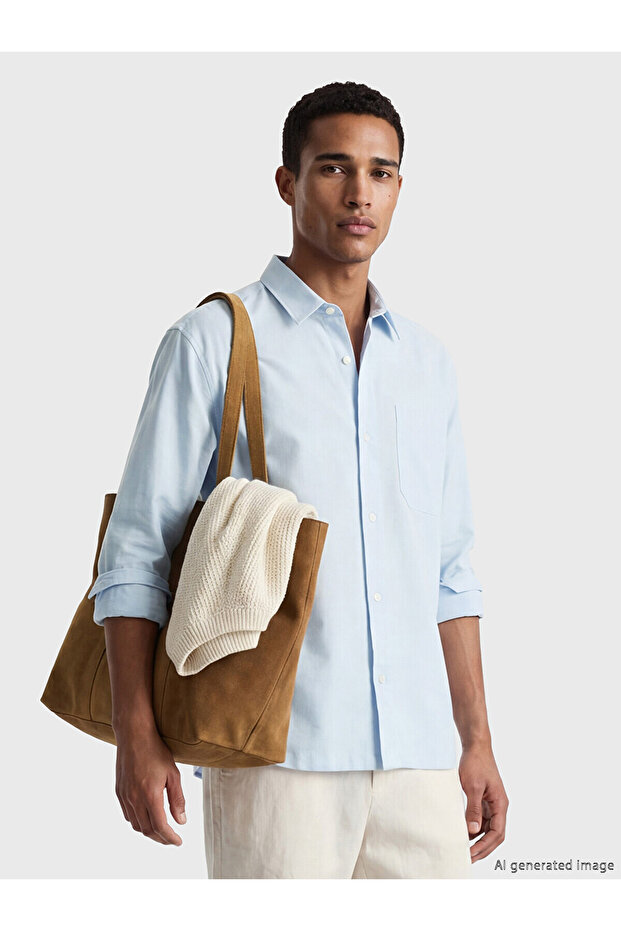 قميص رجالي من NEVAVM بتصميم Regular Fit Oxford