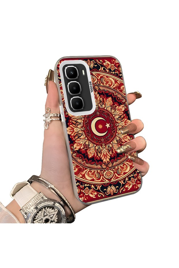 Infinix Hot 60 Pro Plus Compatible Hard Acrylic Back Silicone Edge Lens Protection Case