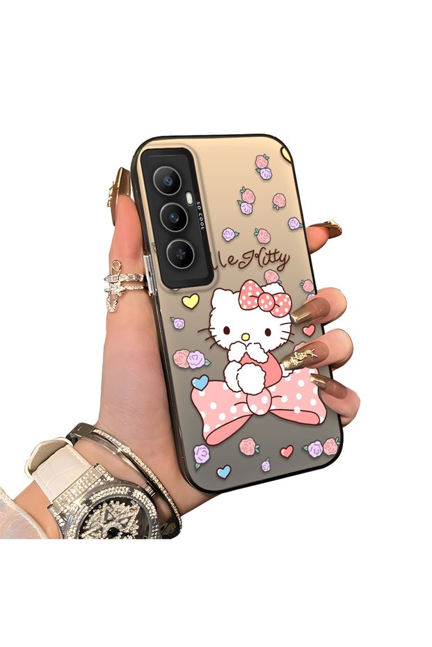 Realme C65 4g Compatible Hard Acrylic Back Silicone Edge Lens Protection Case