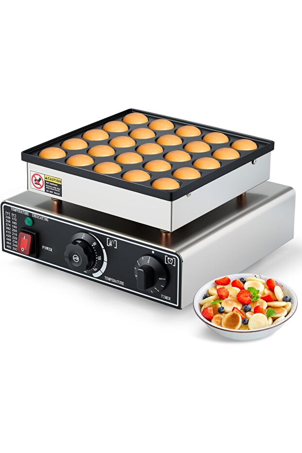 Mini Dutch Pancake Baker Stainless Steel Uniform Heating Non Stick Coating 850W Mini Pancakes Maker for Restaurant