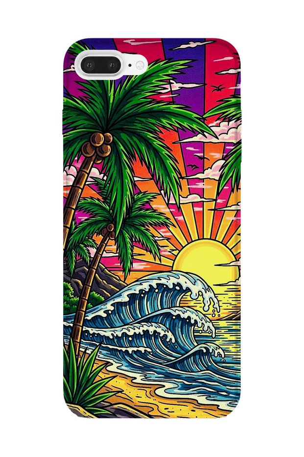 iPhone 7 Plus Compatible Printed Transparent Phone Case | Collection: Summer Beach Tropical