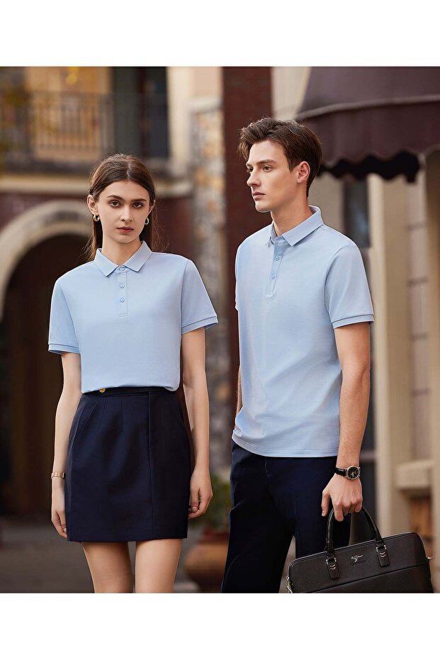 Arw50329 Seri̇ntutan--High Quality Buttoned Polo Collar Tshirt
