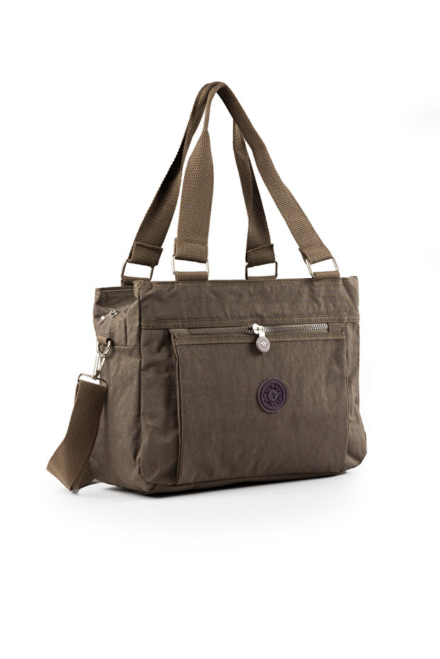Crinkle / Clinker Waterproof Imported Fabric Multifunctional Hand Shoulder Sleeve And Messenger Bags Mink 01k