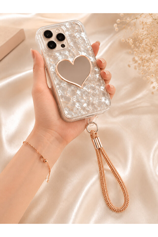 Gold Stone Phone Wrist Strap – Stylish Hand Strap with Crystal Stones