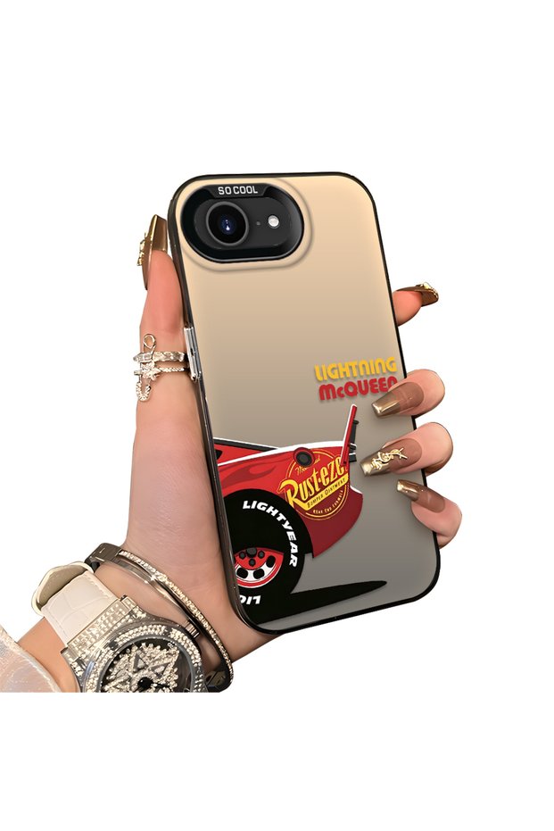 iPhone 16E Compatible Hard Acrylic Back Silicone Edge Lens Protection Case
