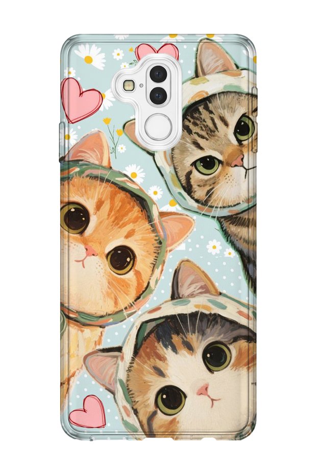 Huawei Mate 20 Lite Compatible Printed Transparent Phone Case | Collection: Kawaii Cat