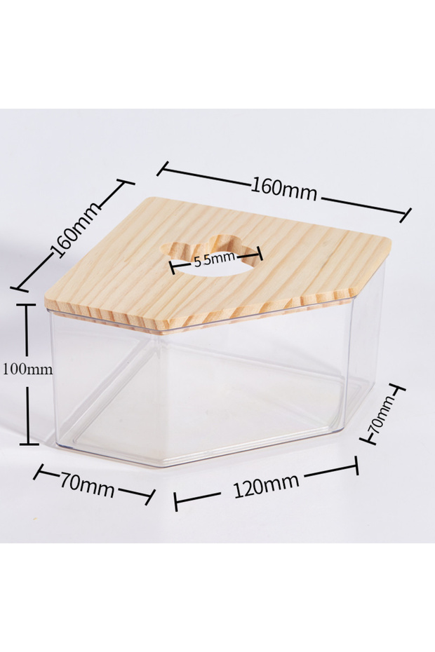 Pentagon L Creative Hamster Bath Room Bathing Room Sandbox Fully Transparent Large Toilet Dual Purpo