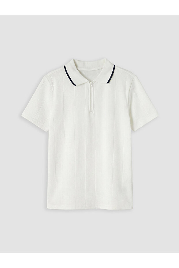 Lcw Kids Polo Collar Textured Boys' T-Shirt