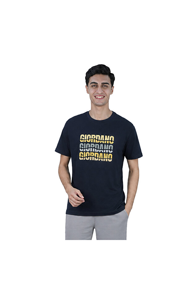Men Slim Branding Logo Graphic Cotton Tee