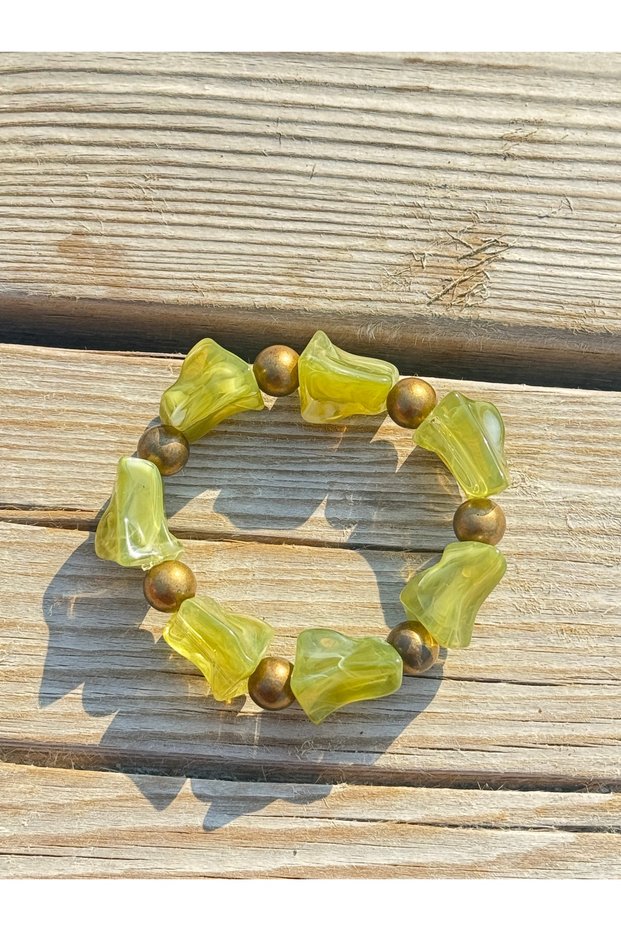 Colorful Natural Stone-Like Beads Flexible Bracelet