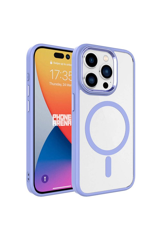 iPhone 15 Pro Max Case Magsafe Transparent Back Face Camera Raised Silicone Brsa