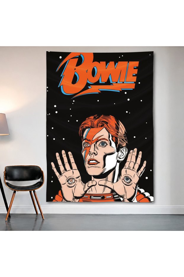 David Bowie Wall Covering Wall Tapestry First Quality Satin Fabric Poster