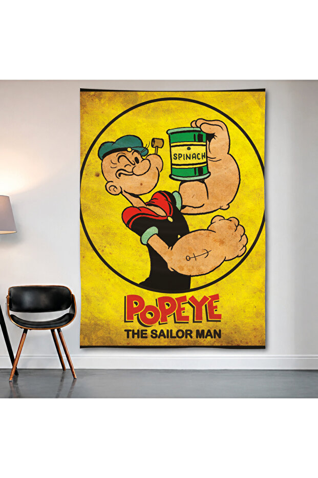 Popeye the Sailor Man Wall Covering Wall Tapestry First Quality Satin Fabric Poster