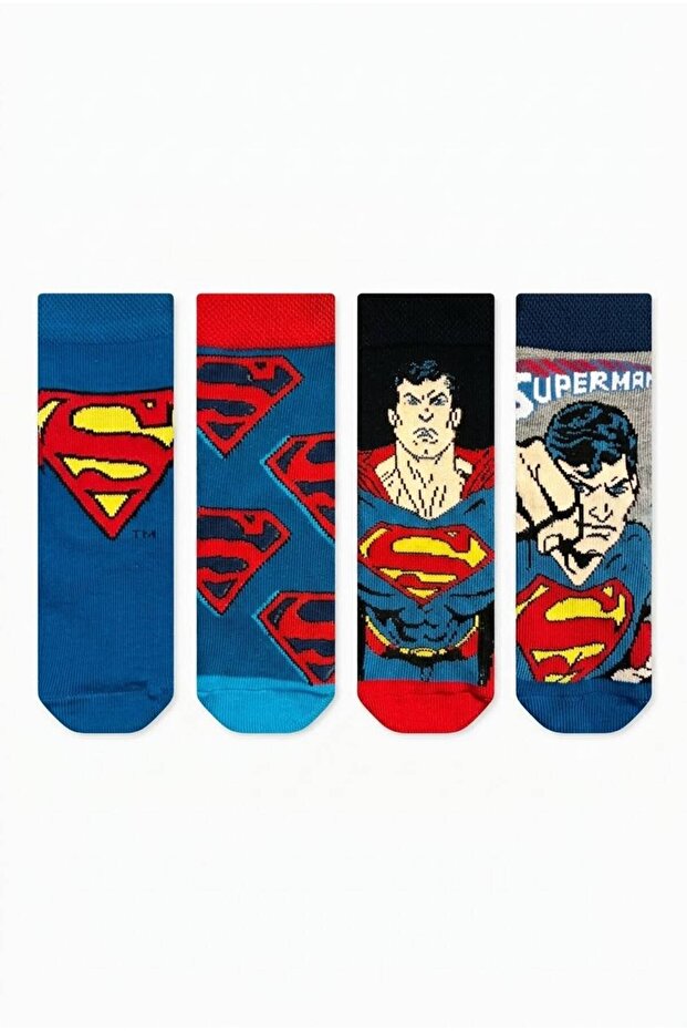 Licensed Superman 4-Pack Boys' Cotton Socks Daily Socks Gift Socks Superhero Socks School Socks Sm23057