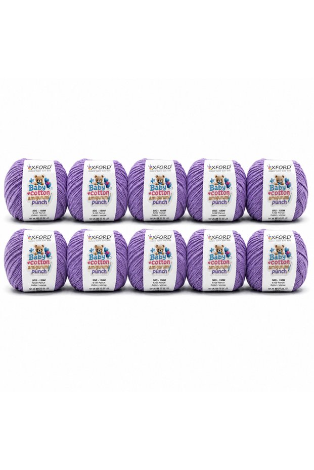 Pack of 10 Oxford Baby Cotton Amigurumi Punch 50Gr/150M No:200 Lilac