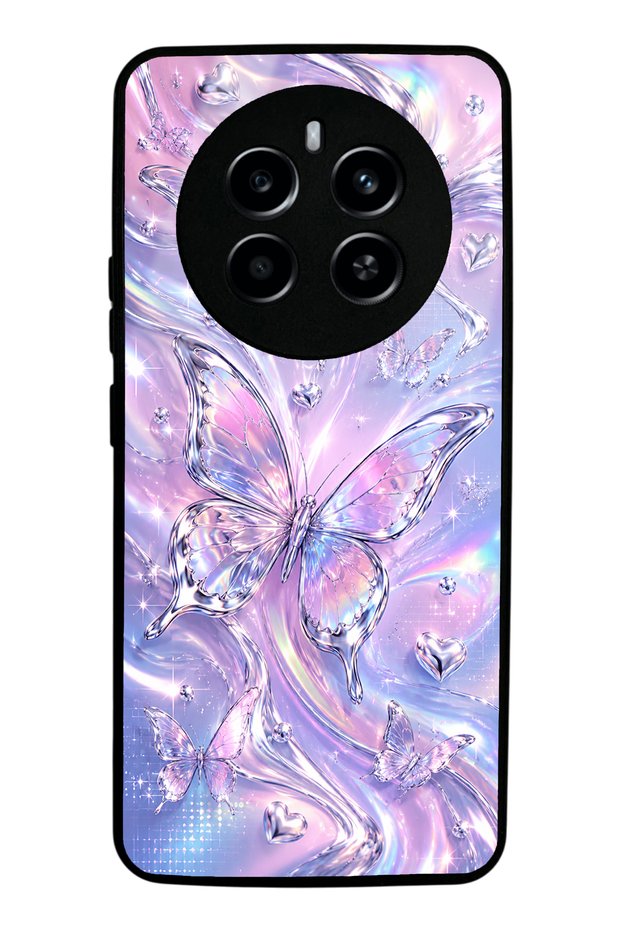 Realme 12 Iridescent Dream Butterfly Design Glossy Phone Case