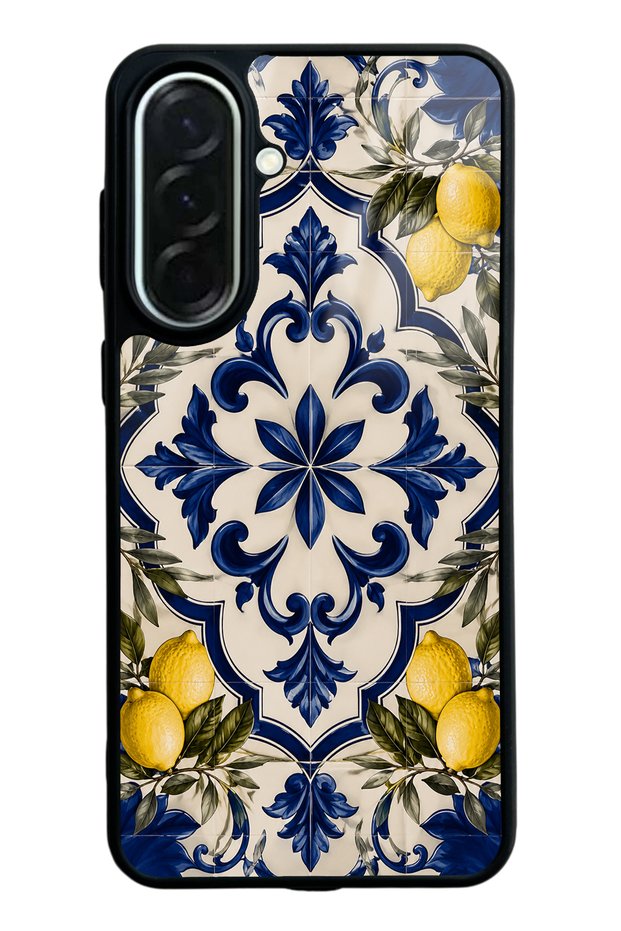 Samsung A37 Royal Lemon Mosaic Design Glossy Phone Case