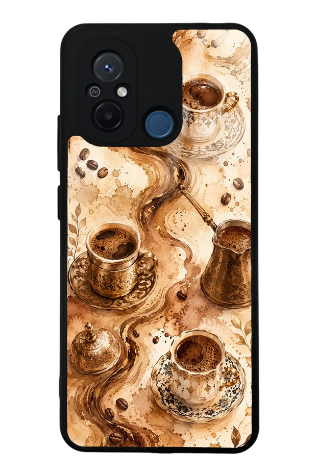 Xiaomi Redmi 12C Golden Mocha Flow Design Glossy Phone Case