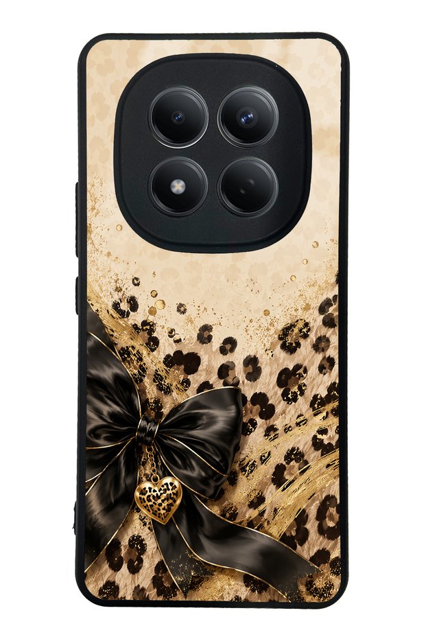 Xiaomi Redmi Note 15 Pro 4g Golden Leopard Heart Design Glossy Phone Case