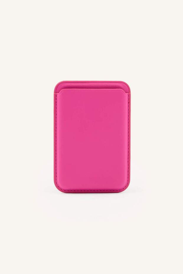Magsafe Unisex Faux Leather Fuchsia Card Holder I6568Axns