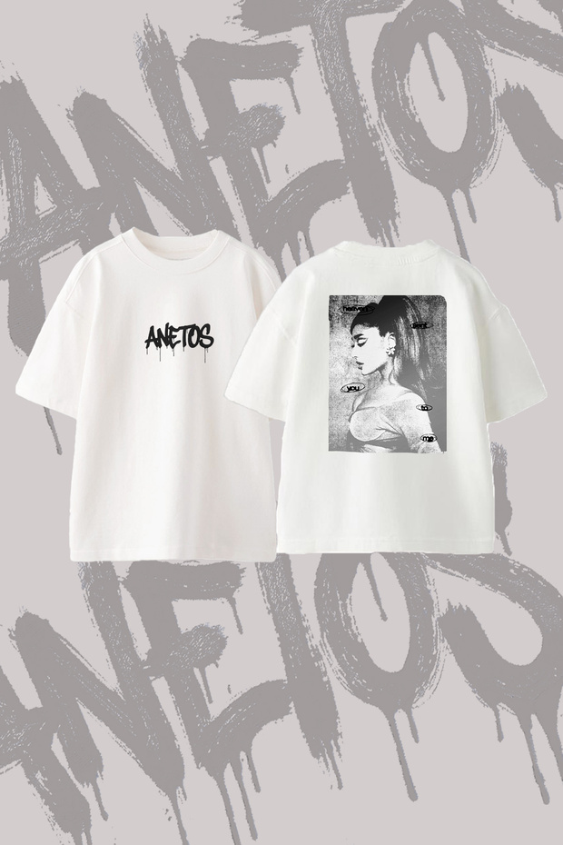 Ariana Grande_34 Design Back Printed Cotton White Oversize T-Shirt