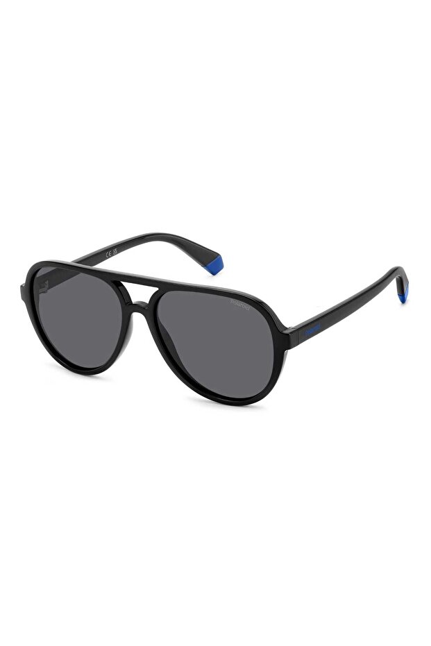Kids Pilot Polarized Sunglasses, Polycarbonate, Black, 8046ST 807