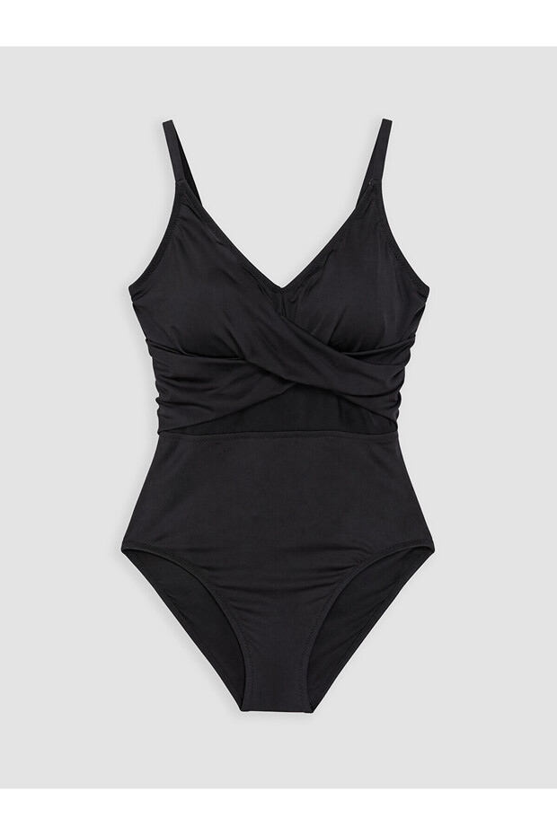 Nevavm V-Neck Gathered Women's Swimsuit with a Difference