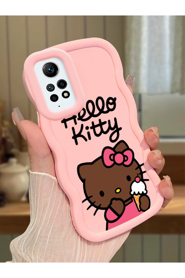 Redmi Note 12 Pro 4g Compatible Case Camera Protector Pink Silicone Couple Phone Case Kitty Pattern