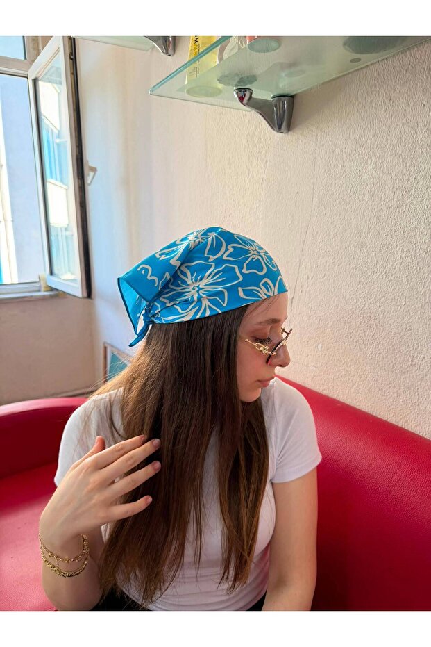 Floral Patterned Bandana Scarf - Summer Hair Accessory - Scarf - Gift