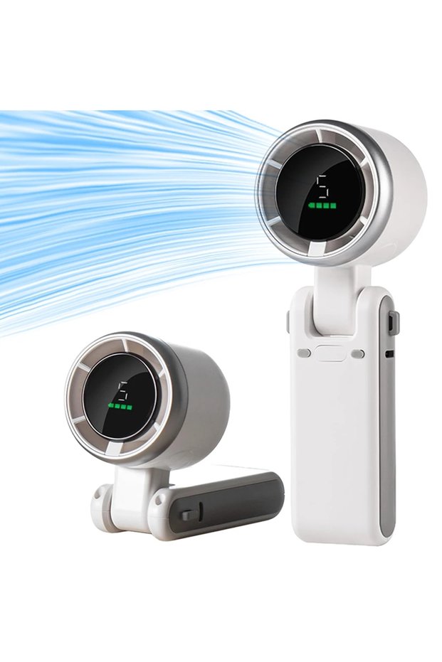 1 2026 NEW Handheld Turbo Fan Wearable Personal Desk Fan Small Mini Fan With Smart Digital Display .