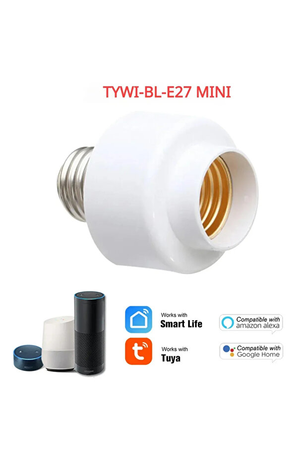 TYWI-BL-E27 حامل مصباح ذكي صغير بتقنية Tuya WiFi وبلوتوث E27، قاعدة لمبات ذكية للمطبخ وغرفة النوم