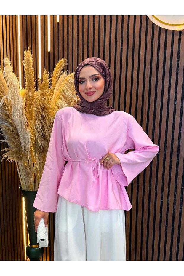 Elya Zippered Cross-Cut Tencel Modal Blouse | Powder