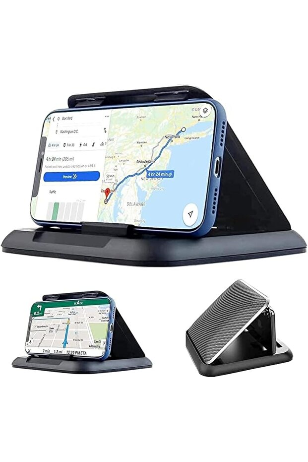 Car Phone Holder, Car GPS Mount, Silicone Car Mat, Anti-Slip Desk Phone Mount,