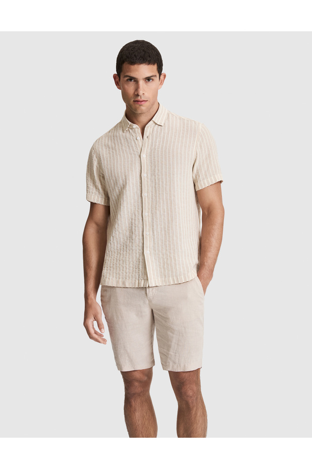 Beige Oversize Short Sleeve Shirt 50320942-Vr011
