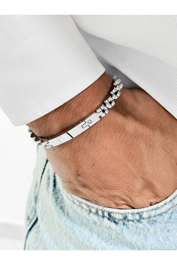 Silver Steel Men's Bracelet Frj10202A-A 2 Year Warranty Gift Boxed